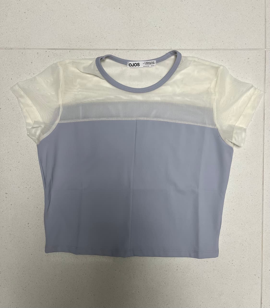 오호스 Half Sheer Jersey T / Grey 상품이미지6