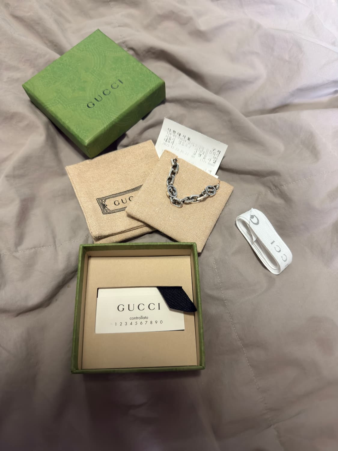 구찌 인터로킹 G 실버 브레이슬릿 17호 상품이미지1