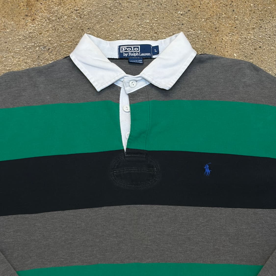 레어 00s 미국 빈티지 폴로랄프로렌 스트라이프 럭비티 카라티 상품이미지3