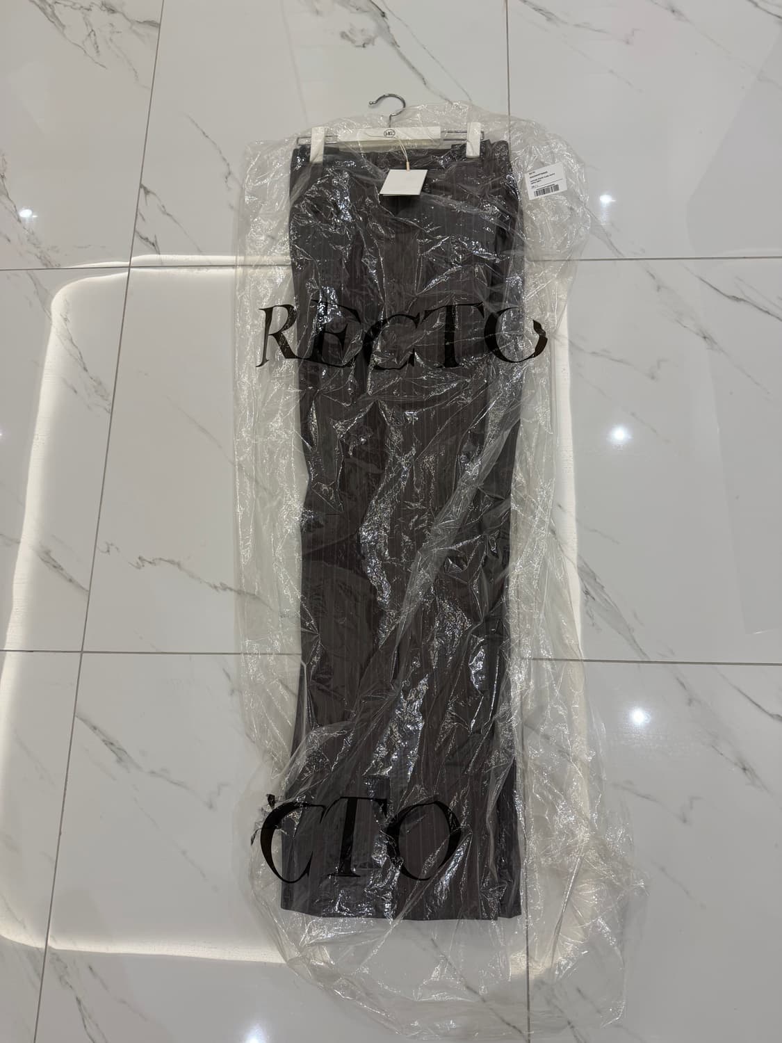 렉토 빈티지 스트라이프 플레어 팬츠 세피아 그레이 상품이미지6