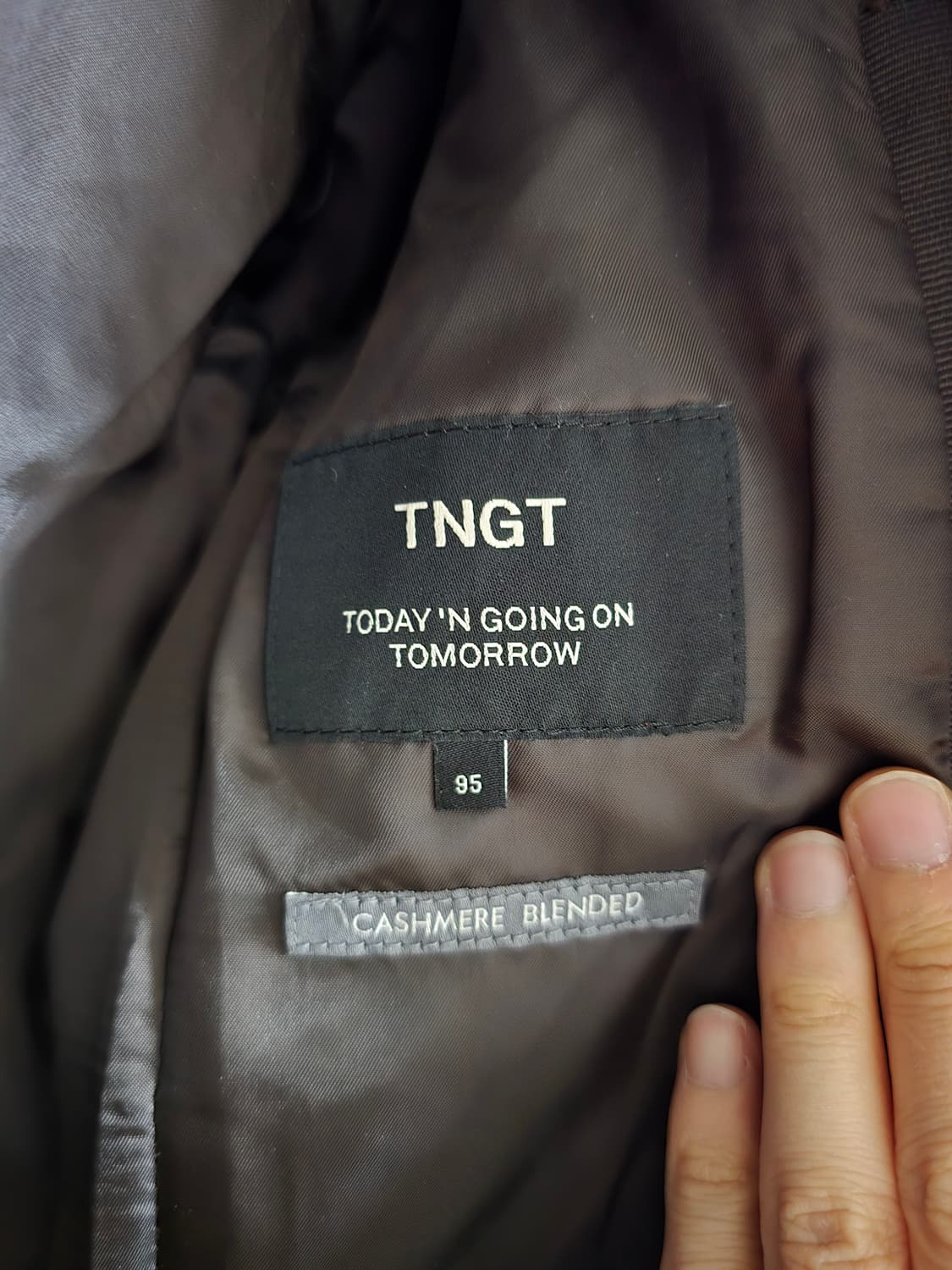 TNGT 캐시미어 혼방 남성 브라운 코트 95 상품이미지3