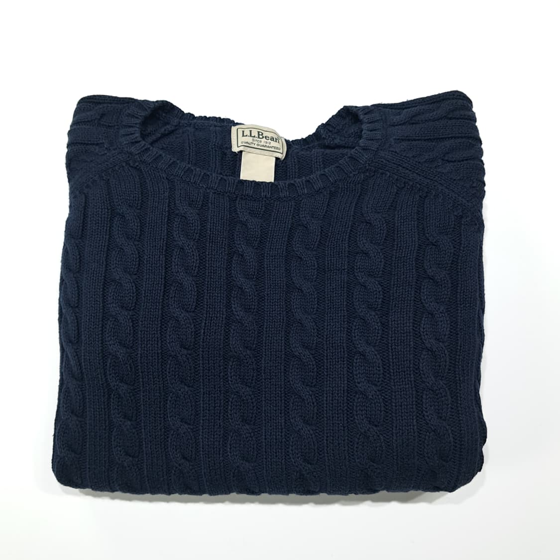 CL075 엘엘빈 코튼 80s홍콩판 래글런 네이비 케이블 니트 스웨터 상품이미지7