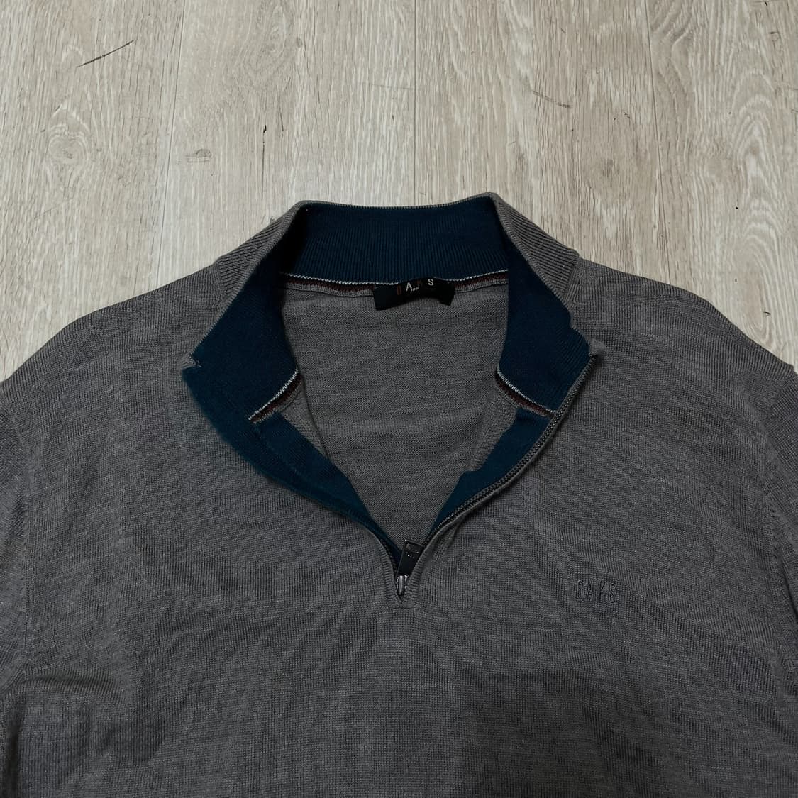 닥스 모직 배색 카라 반집업 니트 [브라운] XL/105 상품이미지2