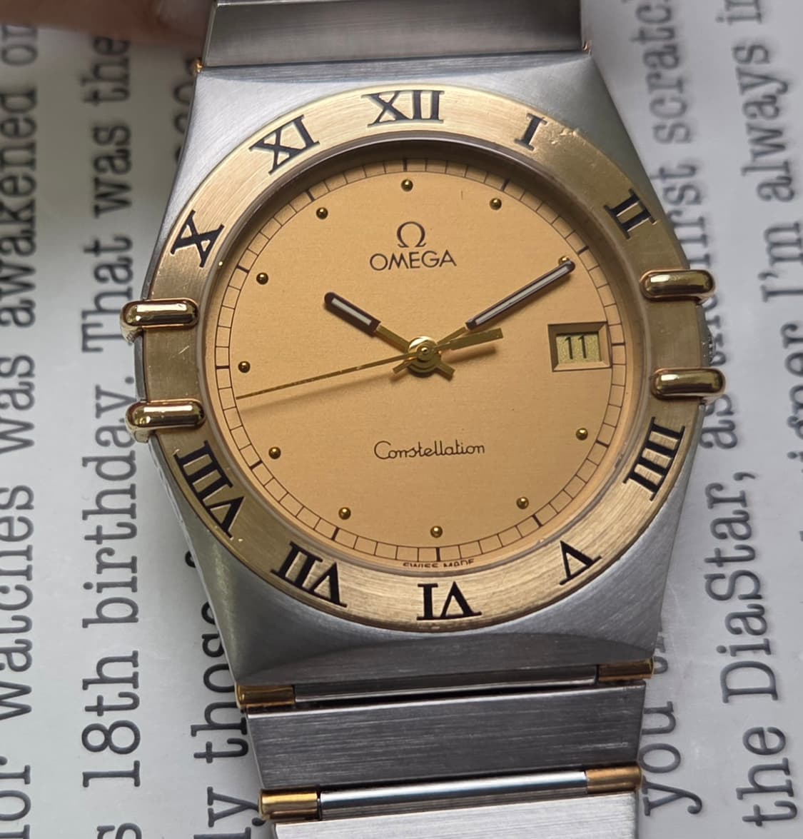 빈티지 오메가 컨스틸레이션 콤비 오리지널 샴골판 하프바 쿼츠   상품이미지1