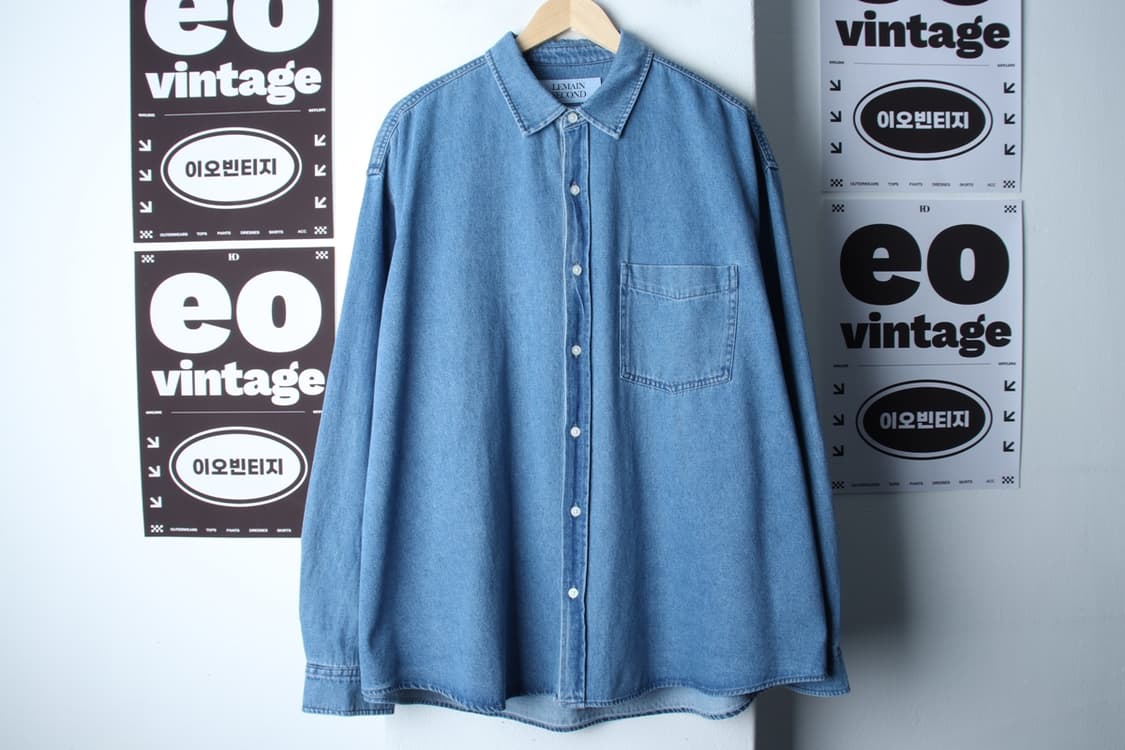 (L-XL) 리메인세컨드 셔츠 남방 데님 연청 아메카지-H33283 상품이미지2