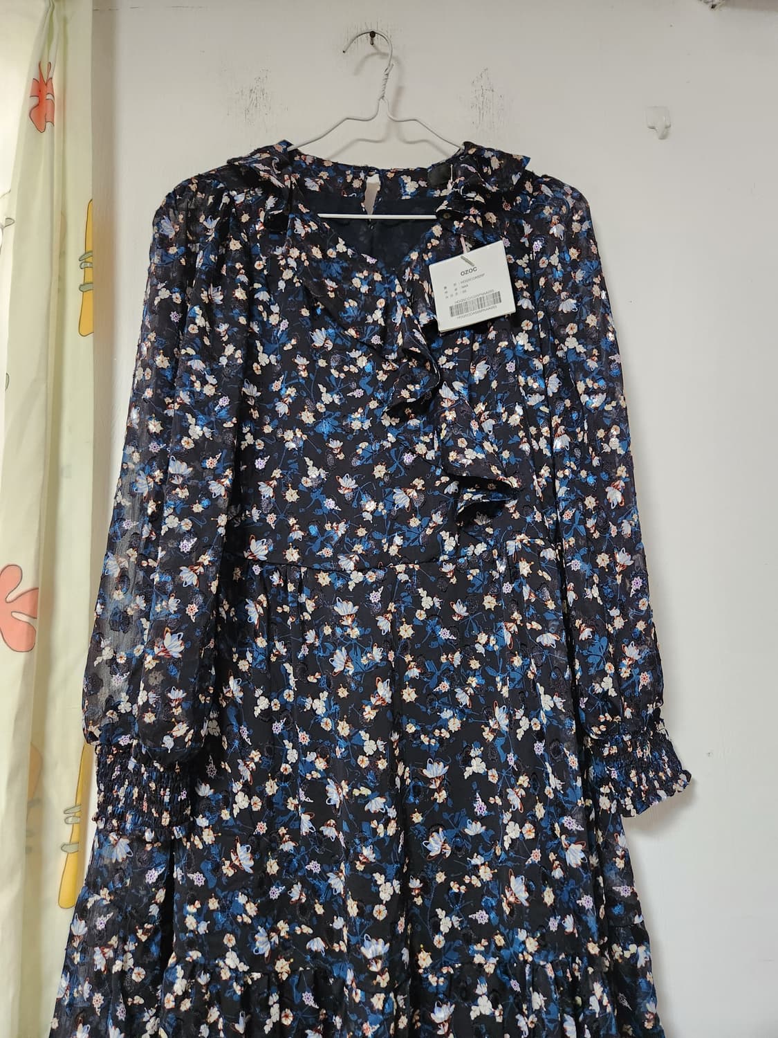 OZOC 블랙 플라워 롱 원피스 55 상품이미지2