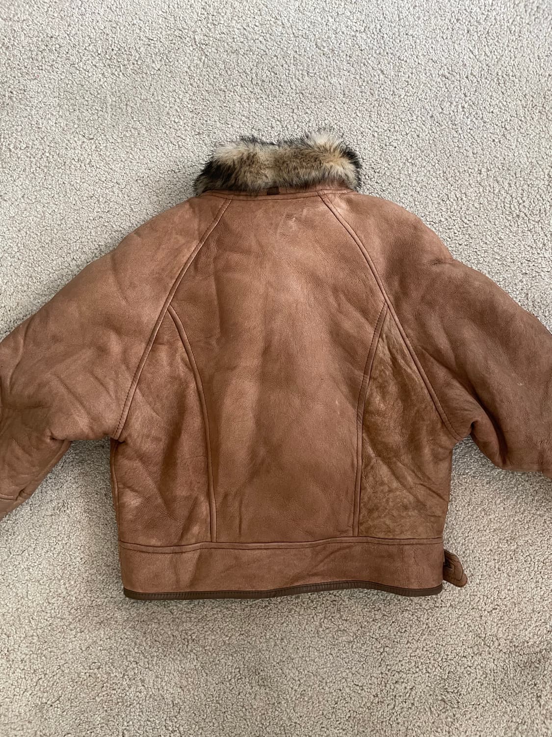 vintage 90s shawl collar crop leather jk 상품이미지7