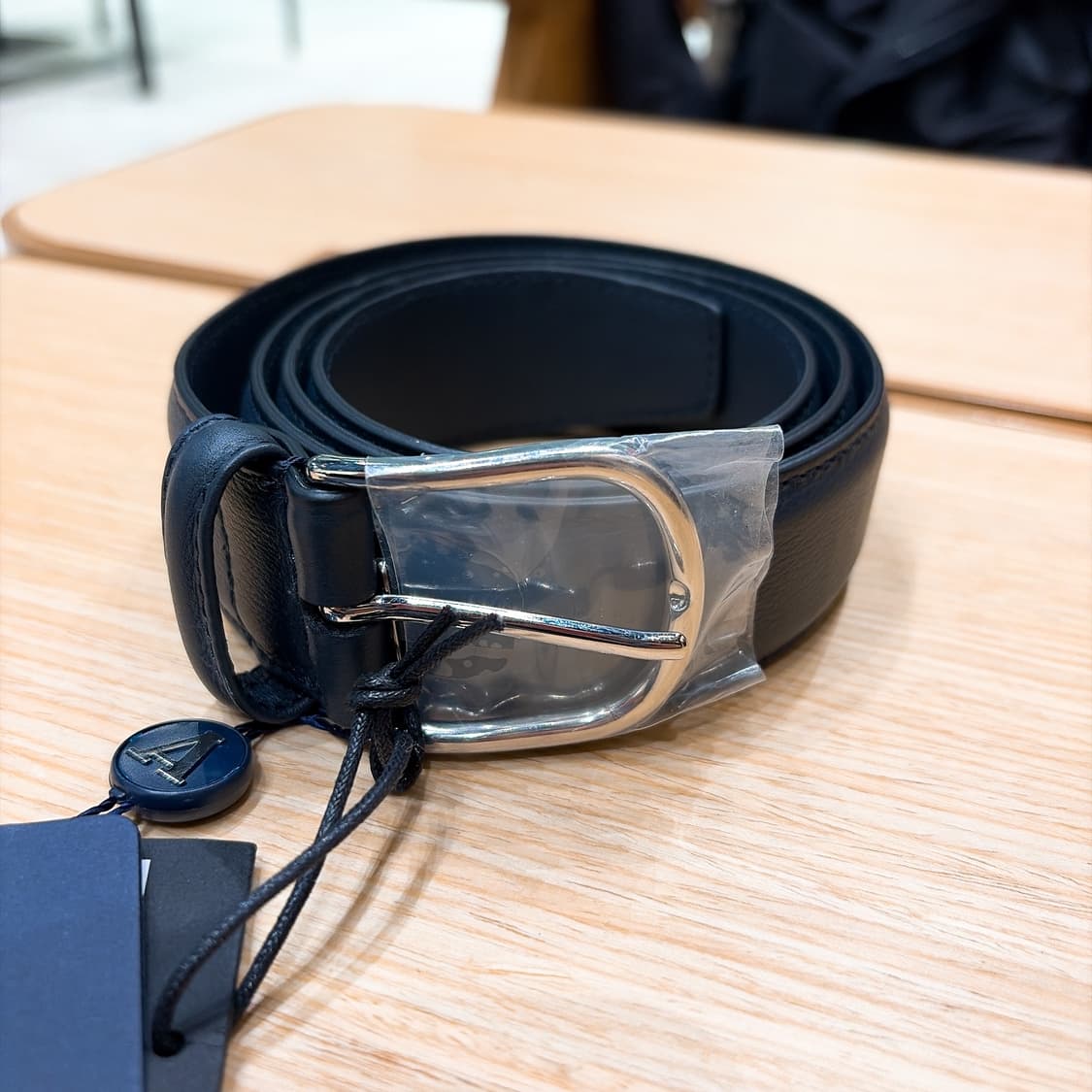 (정품/새상품) Anderson's 앤더슨즈 남성 네이비 레더 벨트 상품이미지1