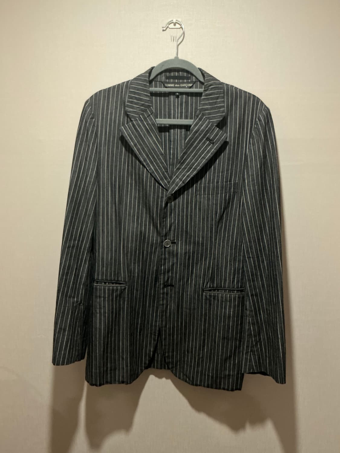 꼼데가르송 옴므 2001 아카이브 스트라이프 코튼 블레이저 상품이미지2