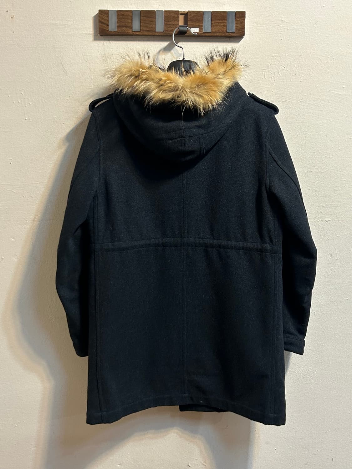 빔즈 라쿤 퍼 후드 울 블렌드 미디 코트 상품이미지6