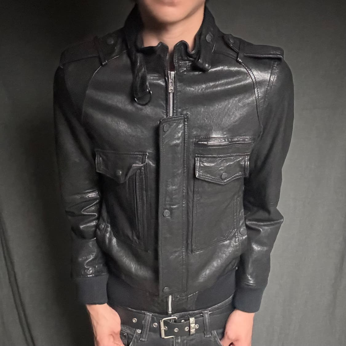 lamb skin pocket leather jacket 상품이미지1