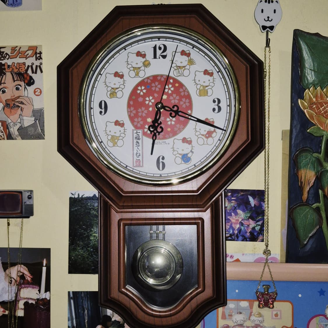 08s 레어 칠복 키티 레트로 괘종 벽시계 상품이미지10
