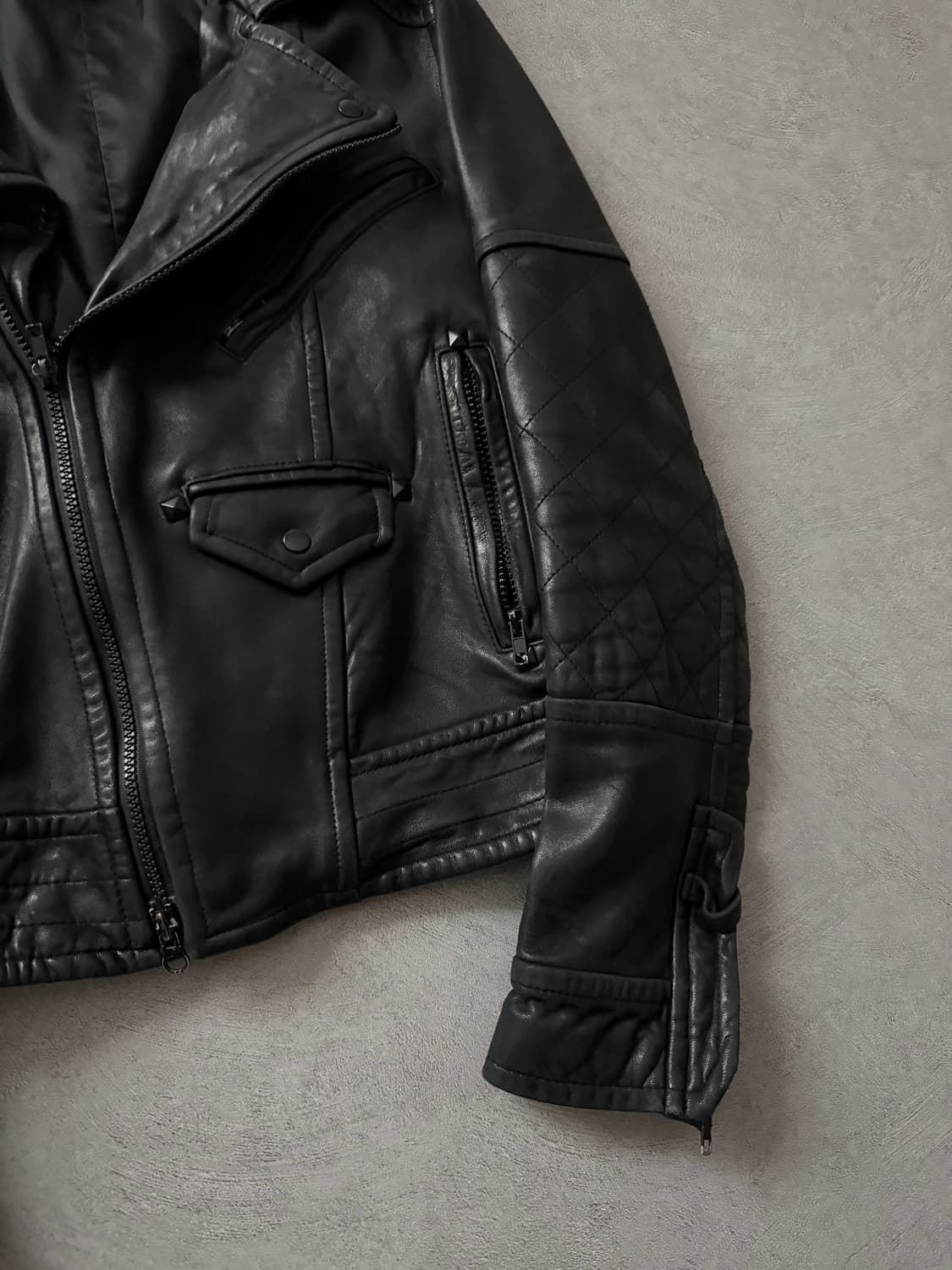 이태리 램스킨 바이커레더자켓 상품이미지5