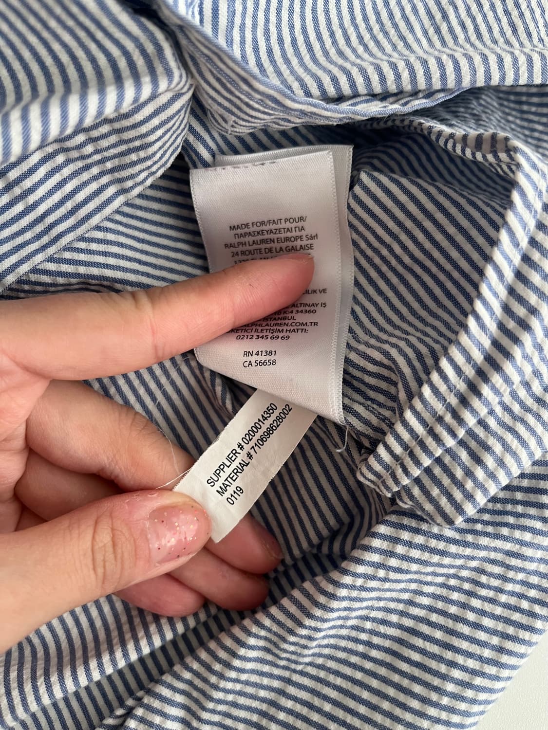 M) 폴로 랄프로렌 클래식핏 스트라이프 셔츠 블루 상품이미지7