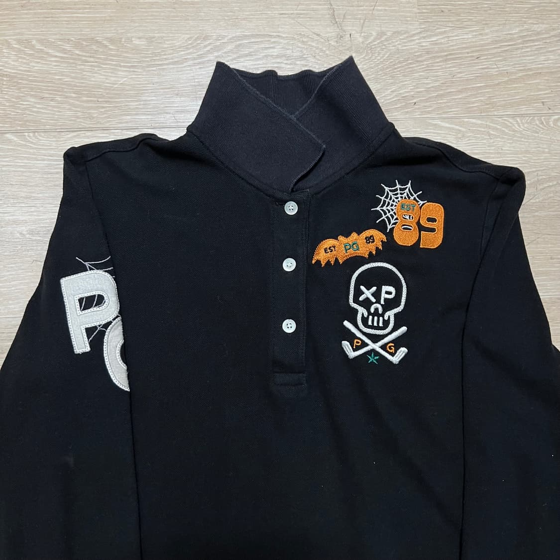 파리게이츠 여성 골프웨어 자수로고 터틀넥 긴팔 카라티 [블랙] 0사이즈 상품이미지2