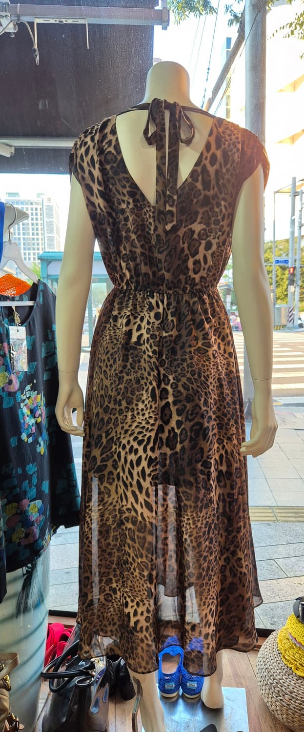 호피무늬 롱원피스 55 66 상품이미지3