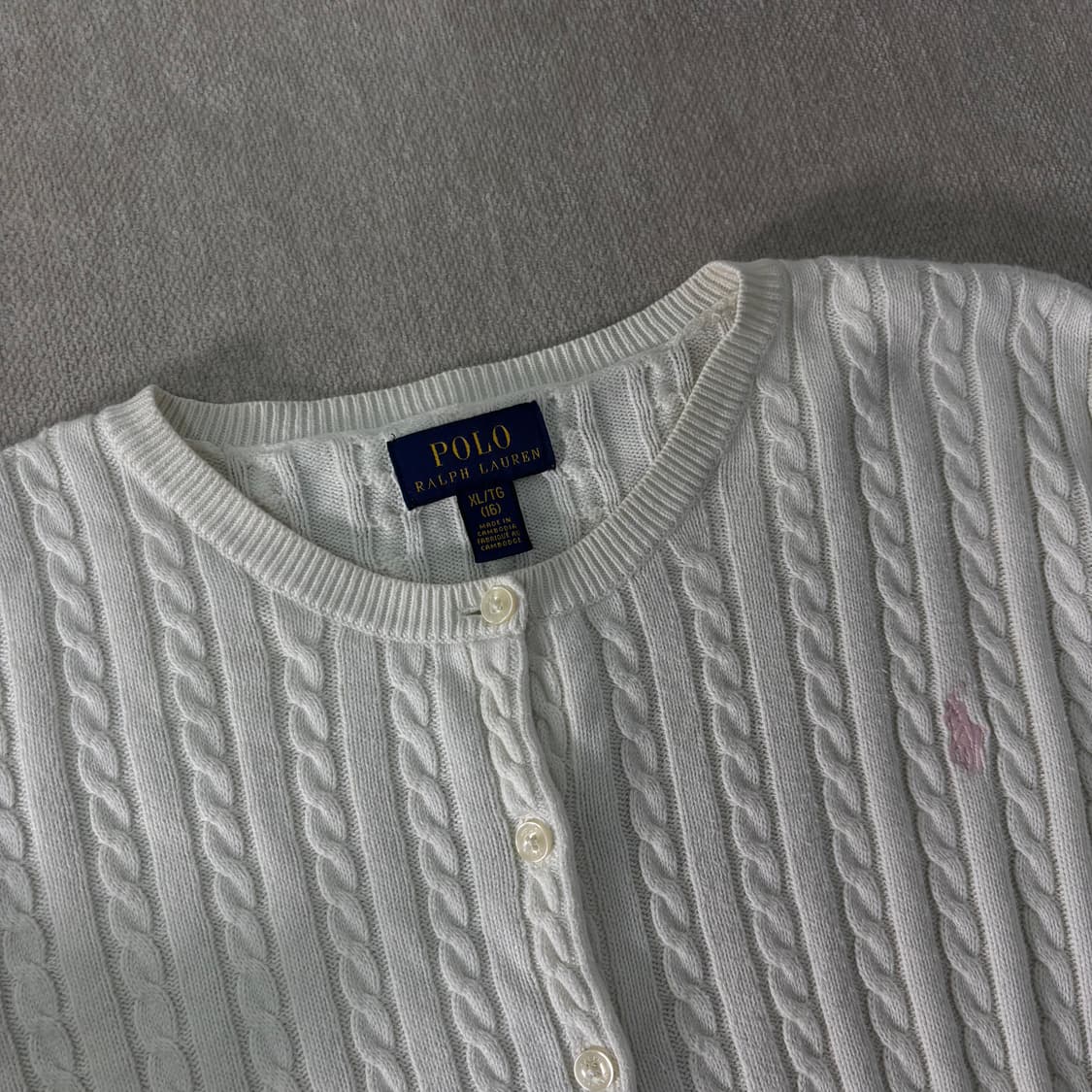 W 95 폴로랄프로렌 스몰포니 꽈배기 가디건  상품이미지2