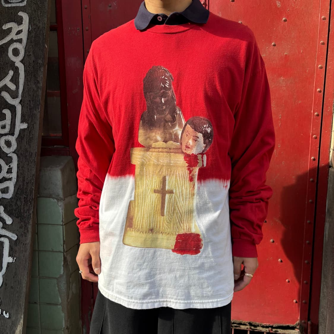 퍼킹어썸 ‘PREY BLEACH DIP DYED’ 롱슬리브 상품이미지1