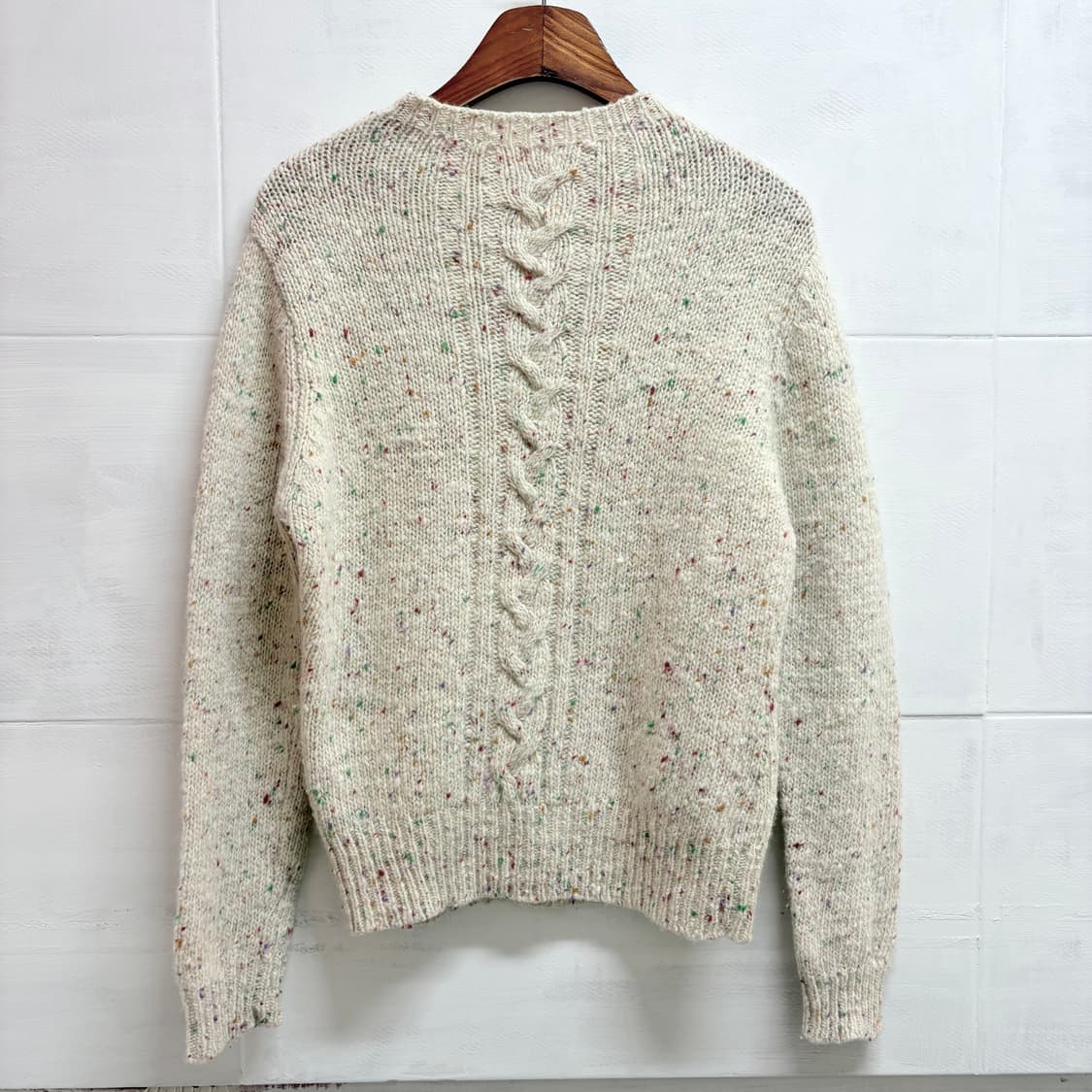 보카시 꽈배기 울 아이보리 니트 (JPN) 상품이미지1