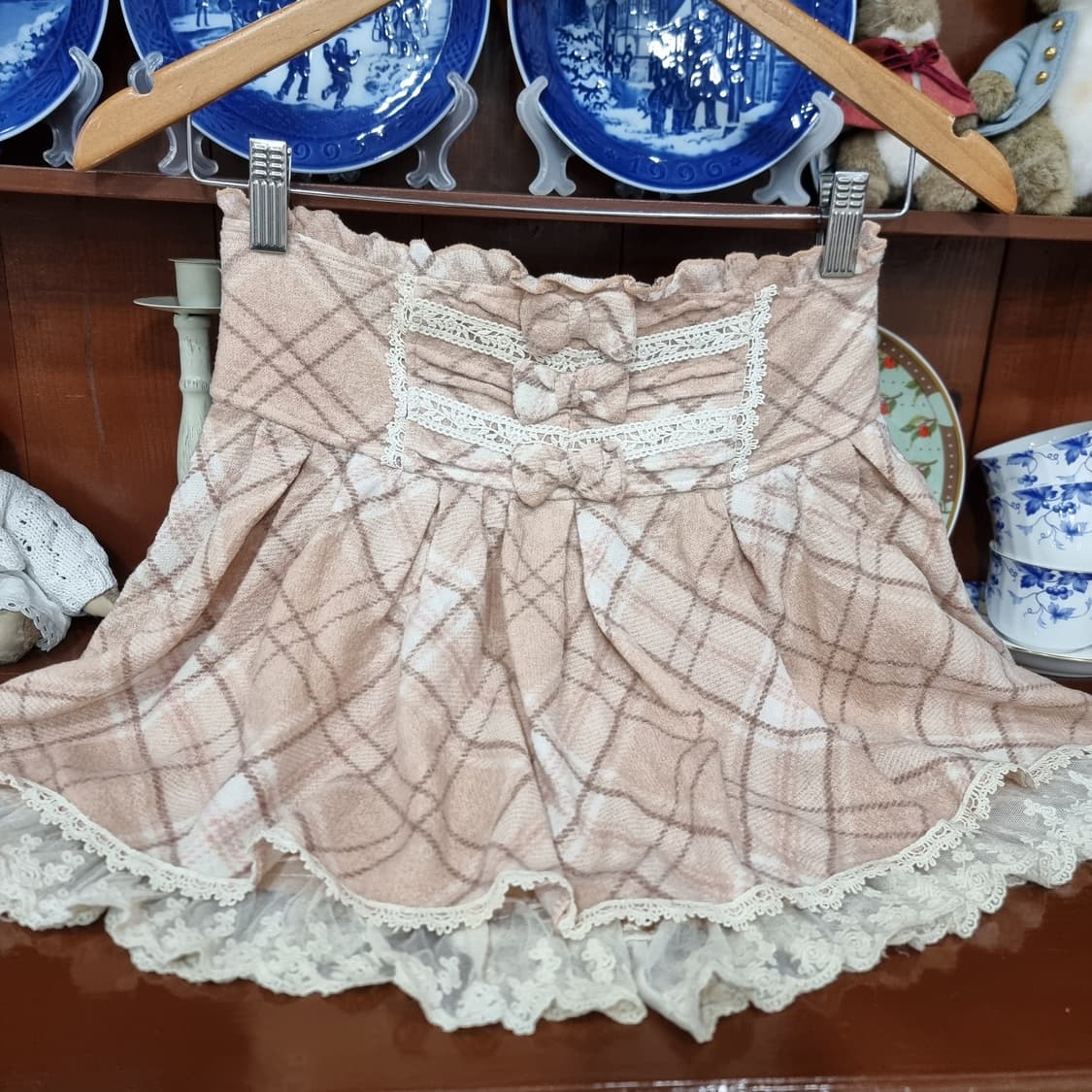 Liz Lisa 리즈리사 고전 딸초 아가일 레이스 큐롯 상품이미지1