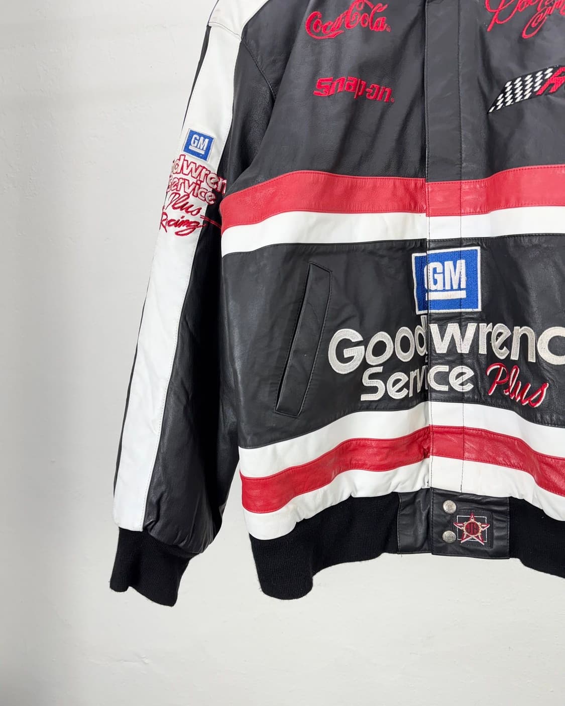 체이스 어센틱 90s 나스카 데일 레이싱 레더 자켓 상품이미지4