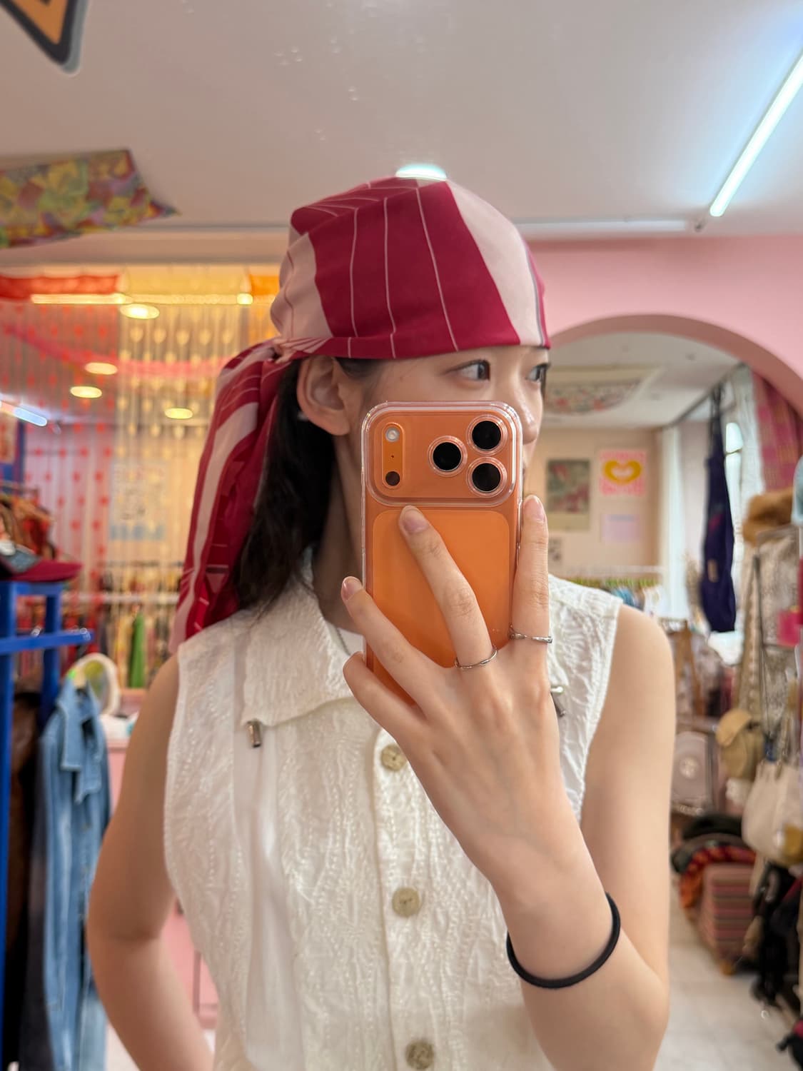 빈티지 체리 그래픽 스카프 상품이미지2