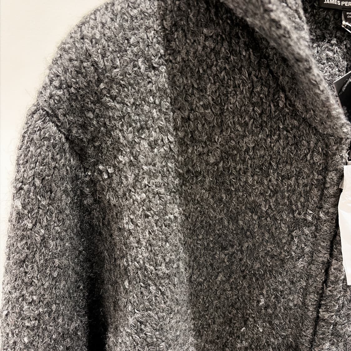 (정품/새상품) 제임스 펄스 남성 차콜 청키 후드 집업 니트 가디건 상품이미지2