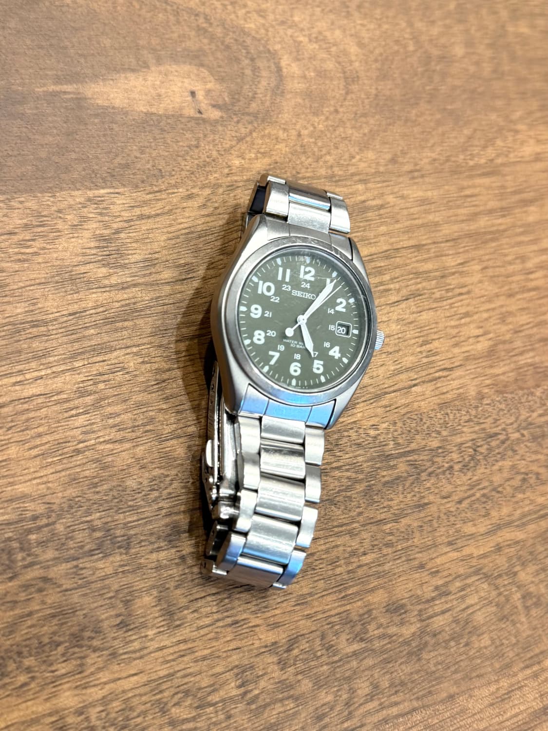 90s Seiko 빈티지 세이코 카키필드 메탈 쿼츠 Japan made 상품이미지7
