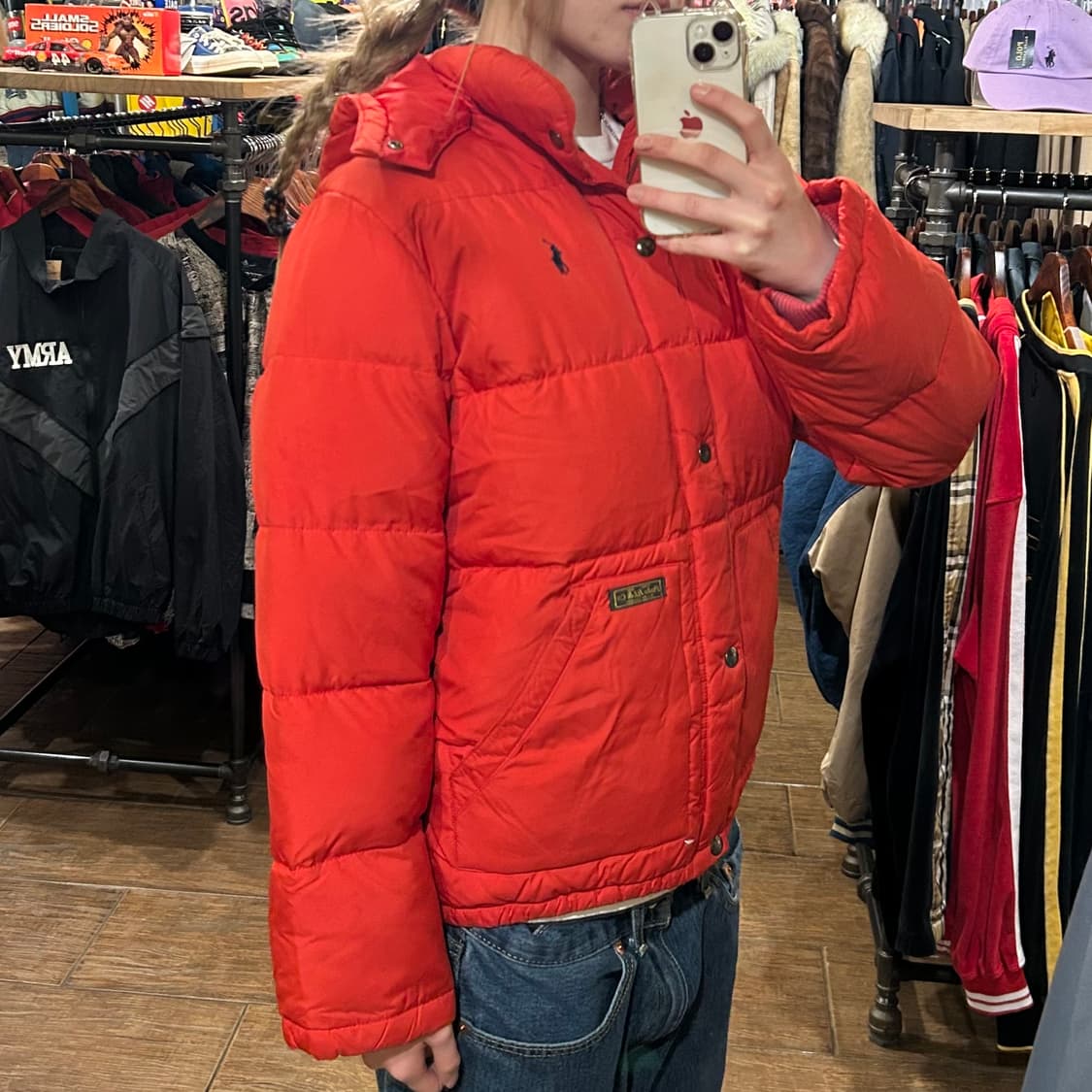 [HI] 폴로 숏 패딩 레드 상품이미지3