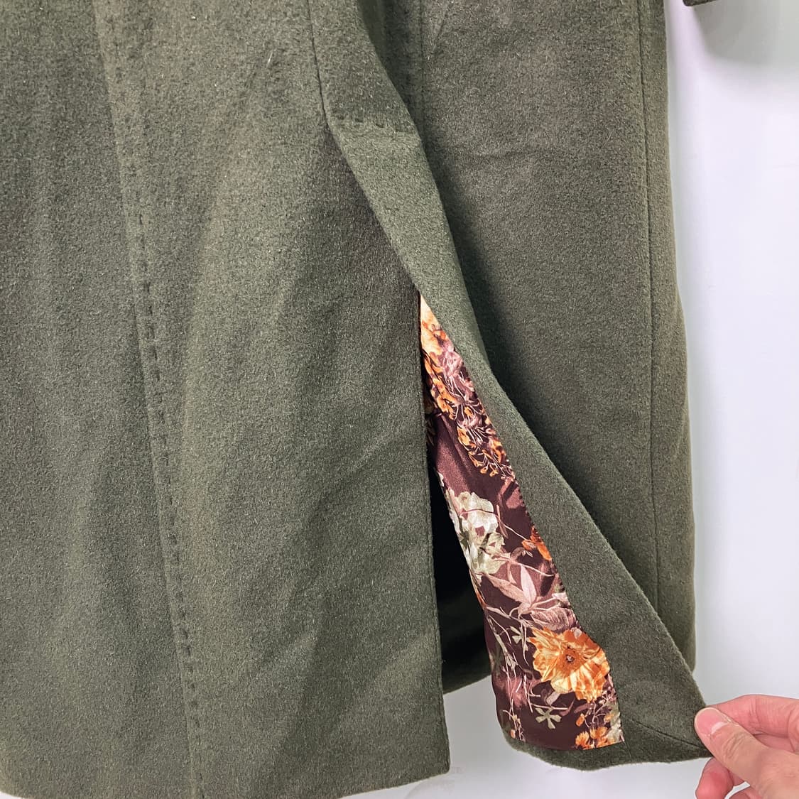 돌체앤가바나 카키 더블 브레스티드 울 롱코트 38 상품이미지6