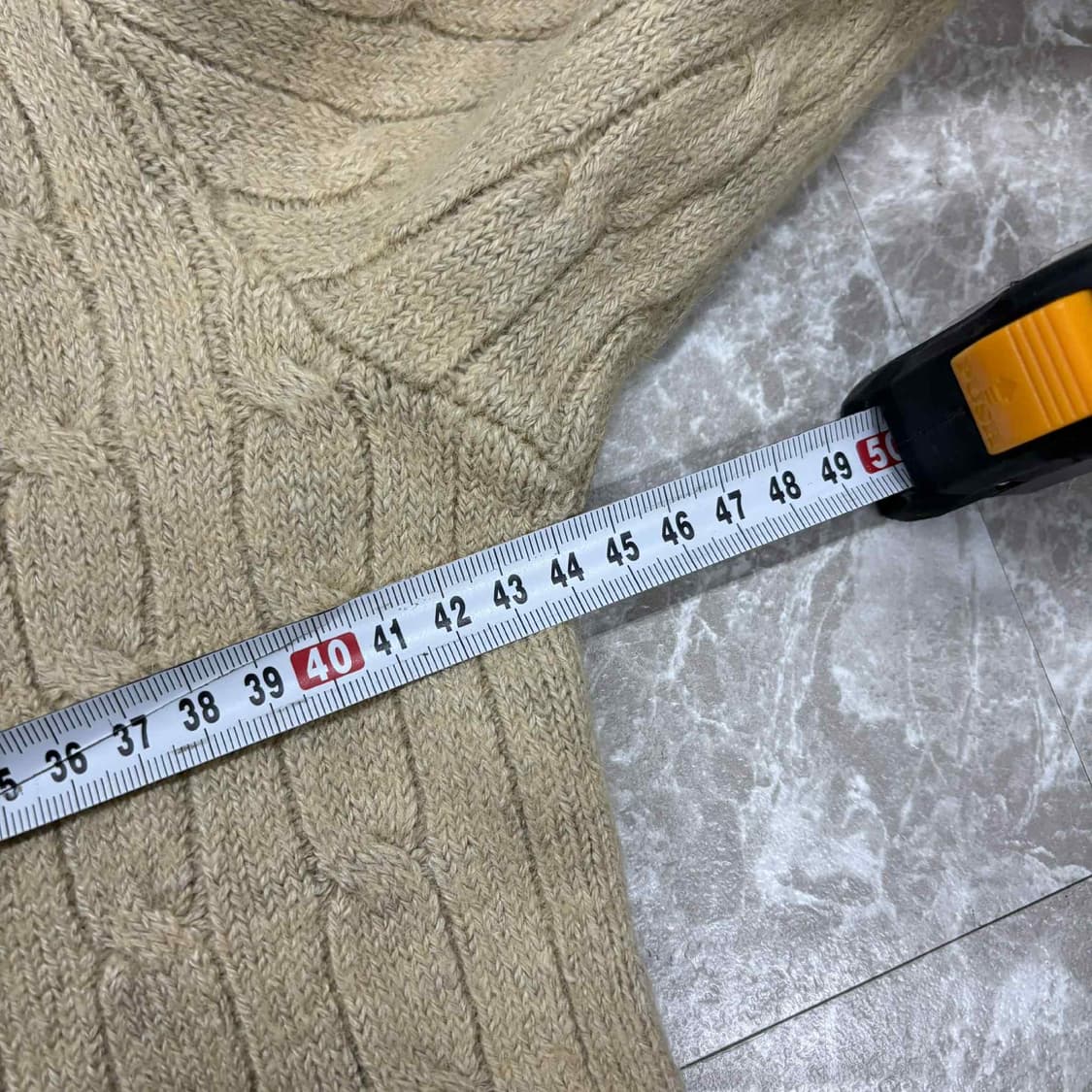 폴로 랄프로렌 핀터깔 베이지 걸즈 브이넥 울 니트(S) 상품이미지6