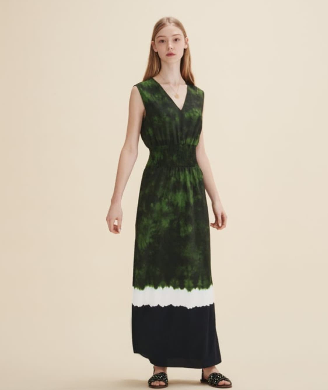 마쥬 실크블렌드 스모킹밴드 맥시롱원피스 1사이즈 상품이미지1