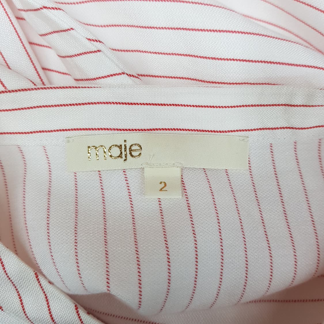 MAJE 마쥬  스트라이프 배색 셔링 블라우스 2사이즈 상품이미지6