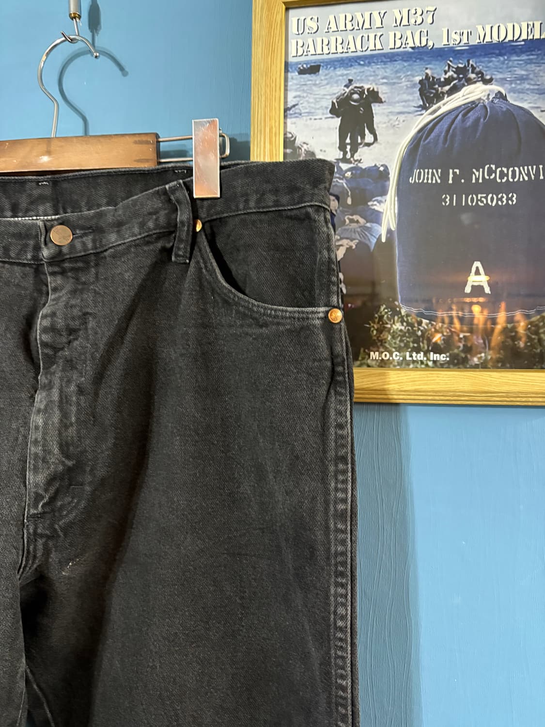 90‘s vtg Wrangler Black denim pant. 상품이미지2