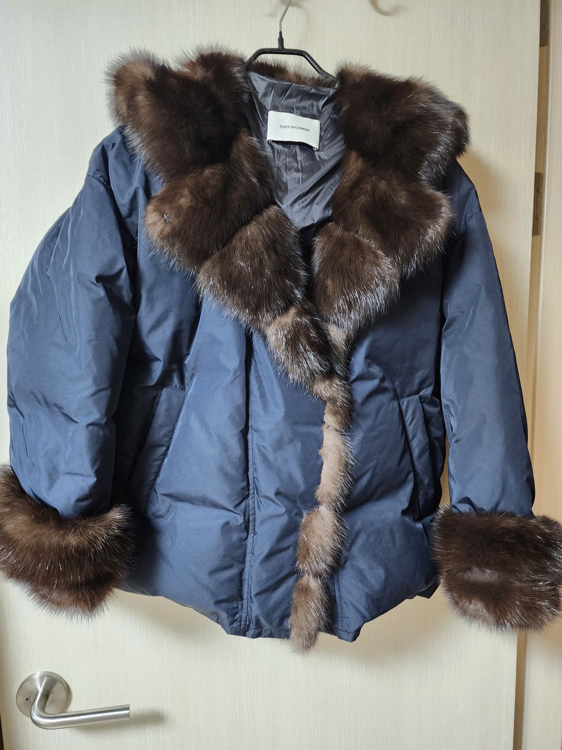 (23년) 이브살로몬 세이블 밍크 퍼 트리밍 패딩 코트 55 상품이미지1