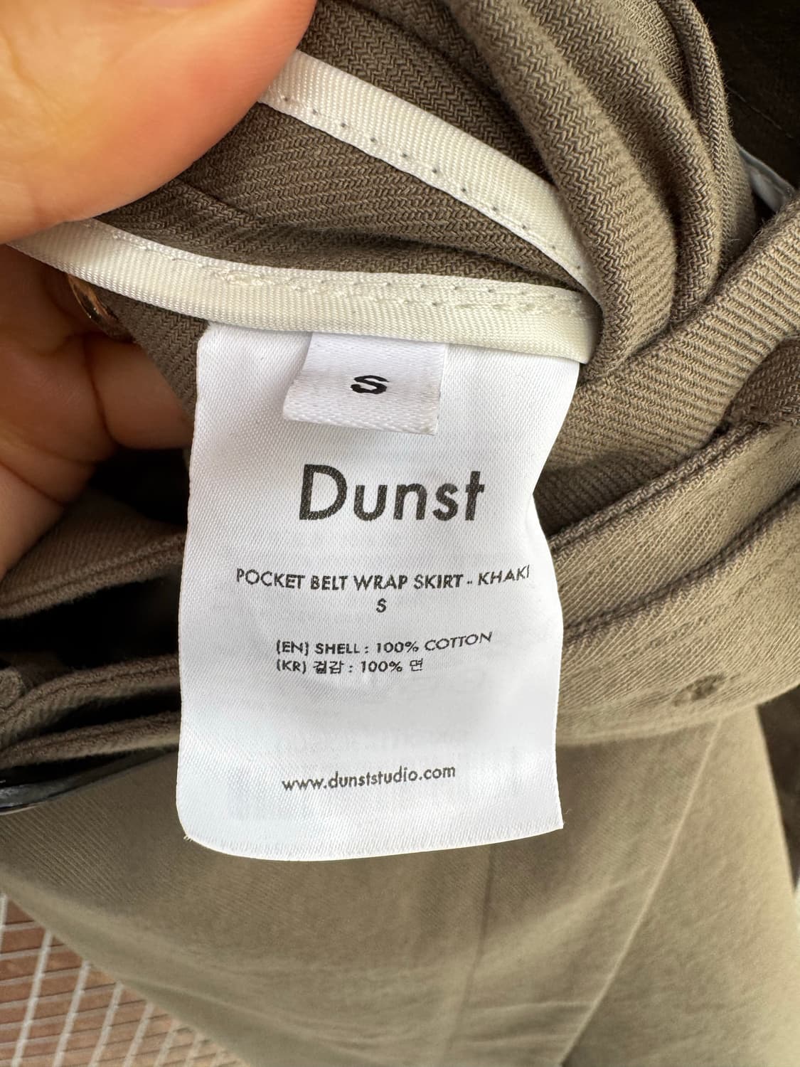 Dunst 던스트 코튼 사선 벨티드 카키 롱 스커트 S 상품이미지6