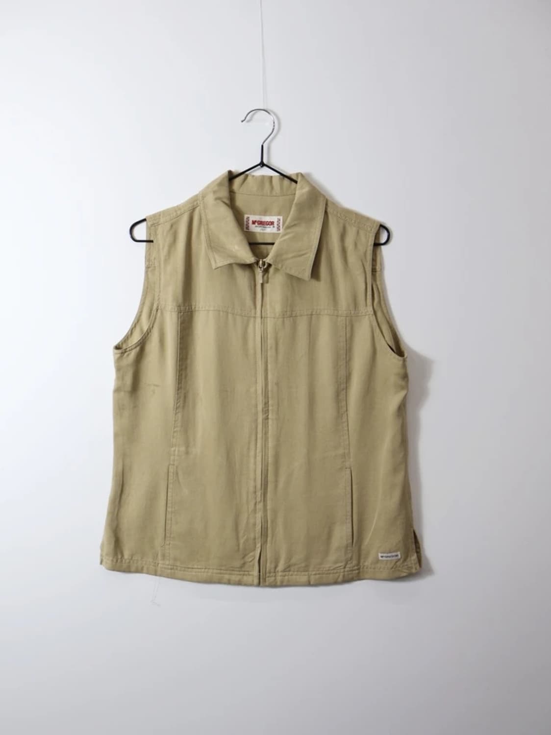 McGregor Beige Zip Vest Tencel Fabric 상품이미지3