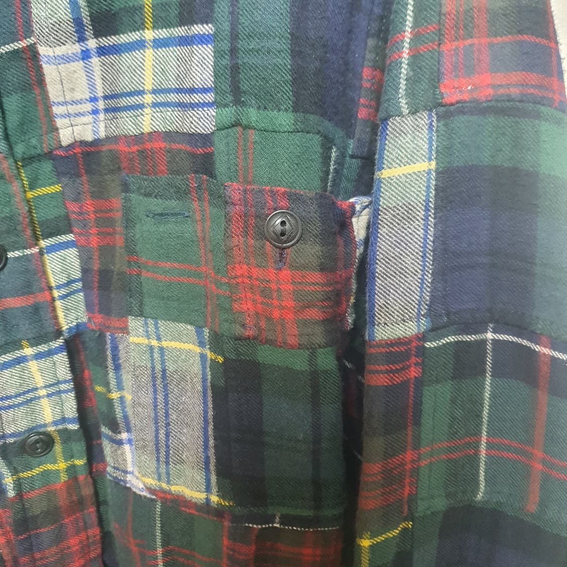 폴로 랄프로렘 플라넬 패치워크 셔츠 판매합니다. 상품이미지3