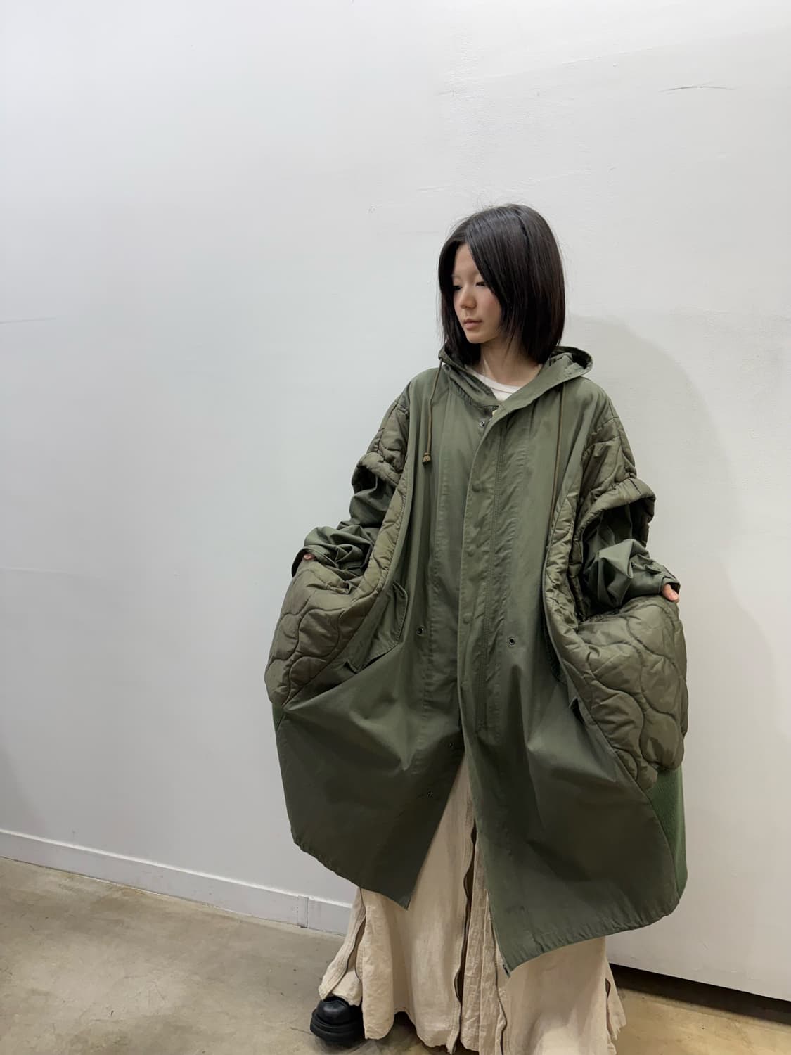 나나서카 빈티지 밀리터리 리워크 야상 코트 상품이미지2