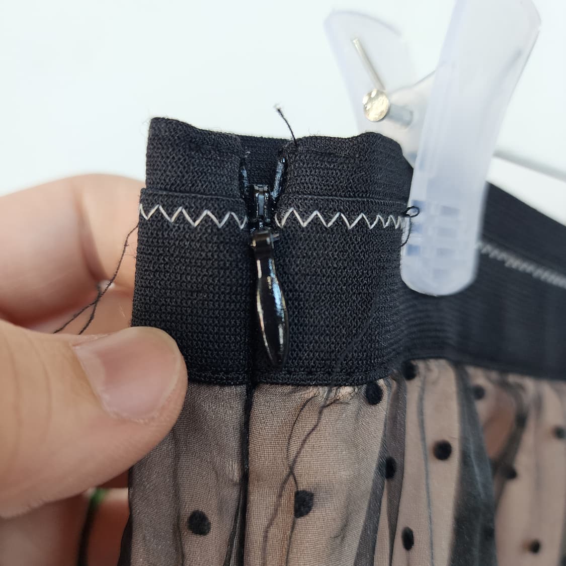 듀엘 블랙 땡땡이 캉캉 롱 스커트 상품이미지2