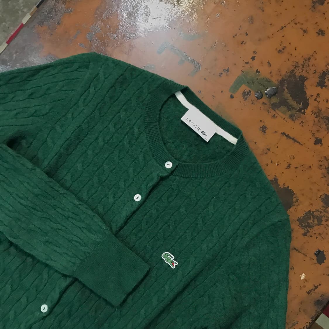 라코스테 그린 케이블 가디건 여성 55  상품이미지3