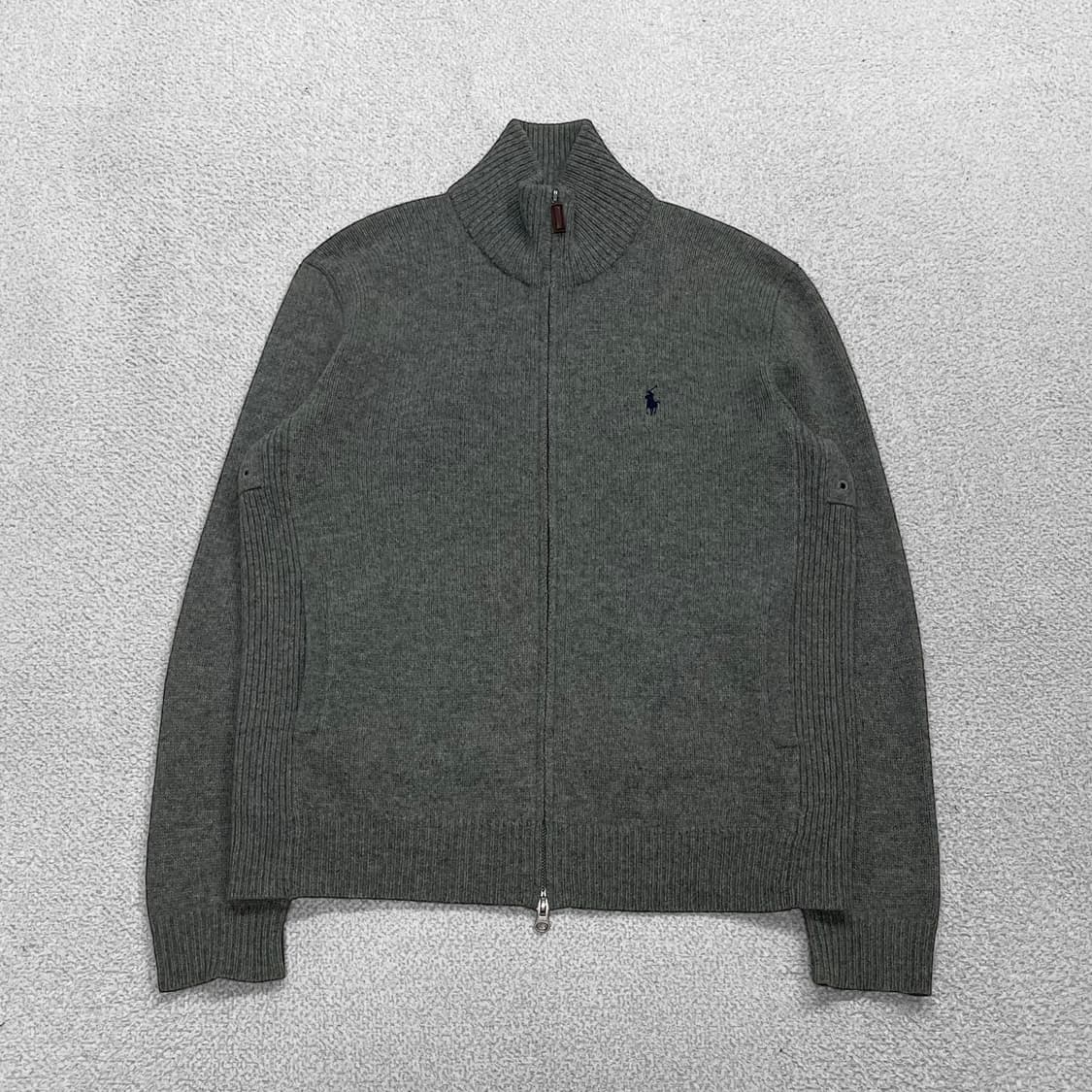 폴로 랄프로렌 포니 로고 램스울 니트 집업 그레이 상품이미지1
