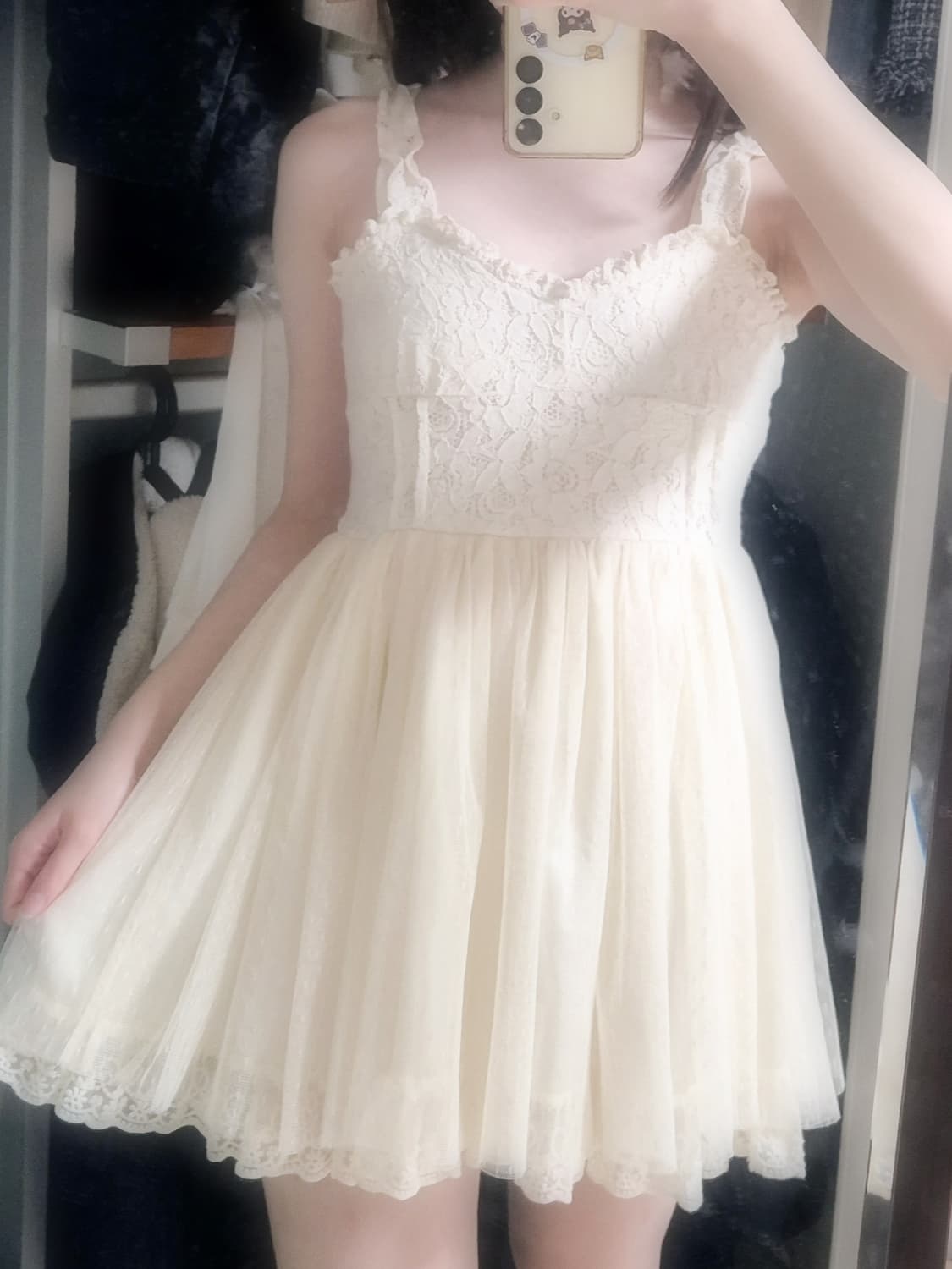 (착샷o)리즈리사 페어리 히메 레이스 아이보리 나시 상품이미지2