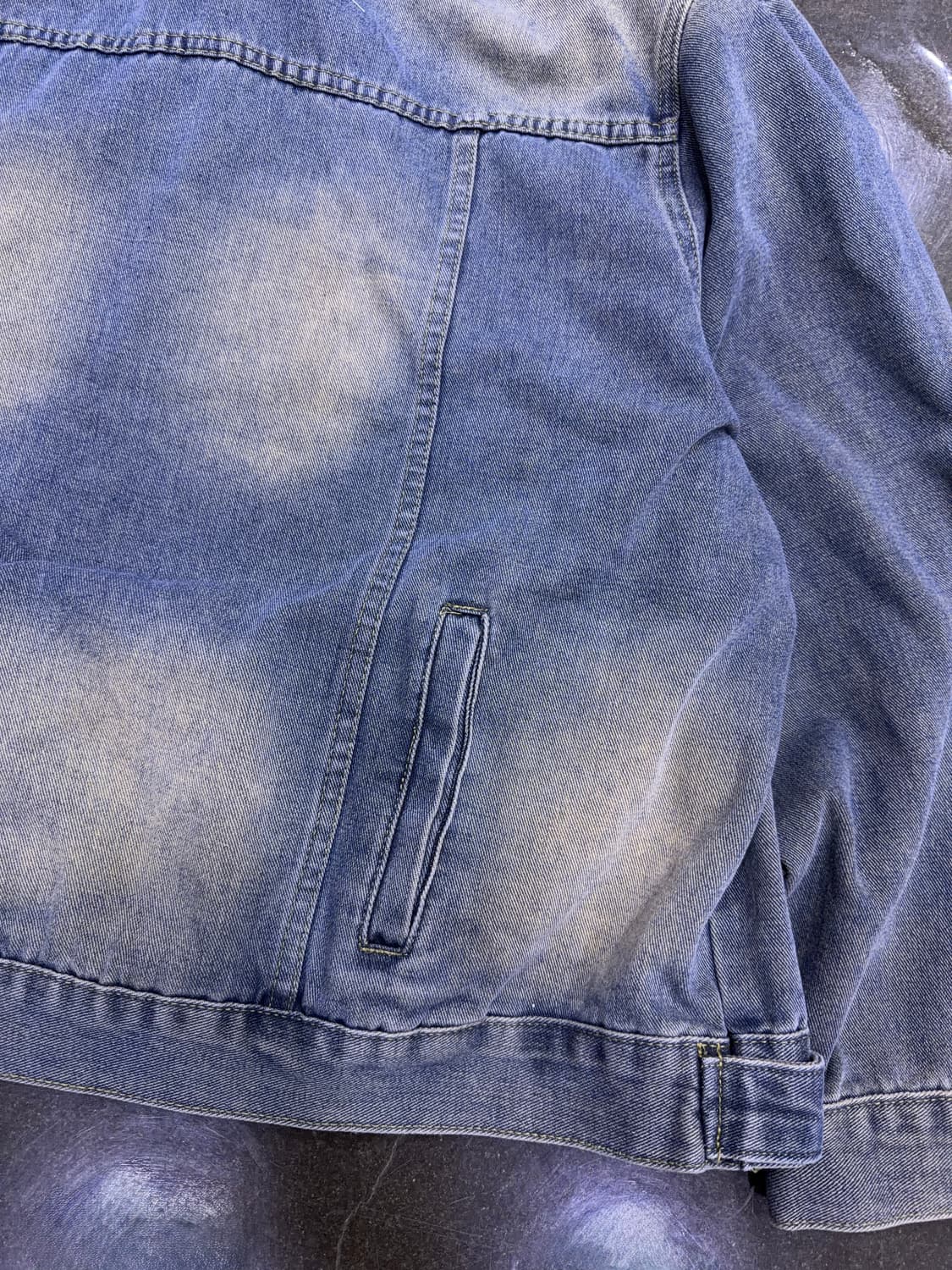 빈티지 워싱 청 데님 캐쥬얼 후드티 후디 L 상품이미지5