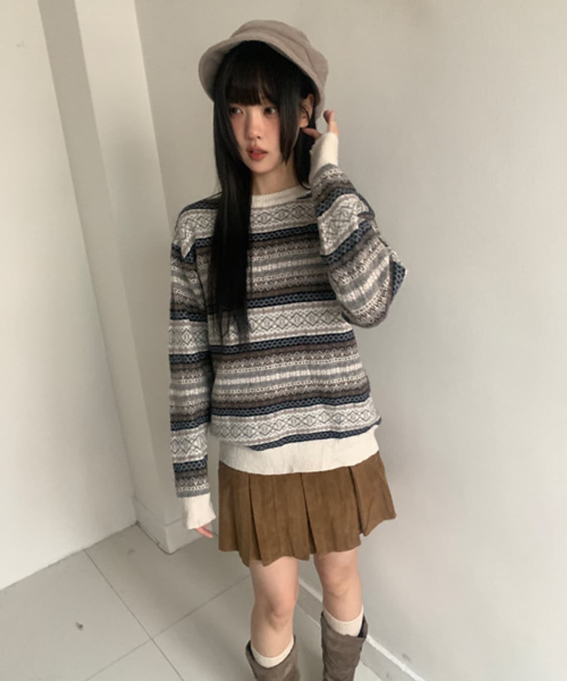 Vintage Pattern Knit 상품이미지1