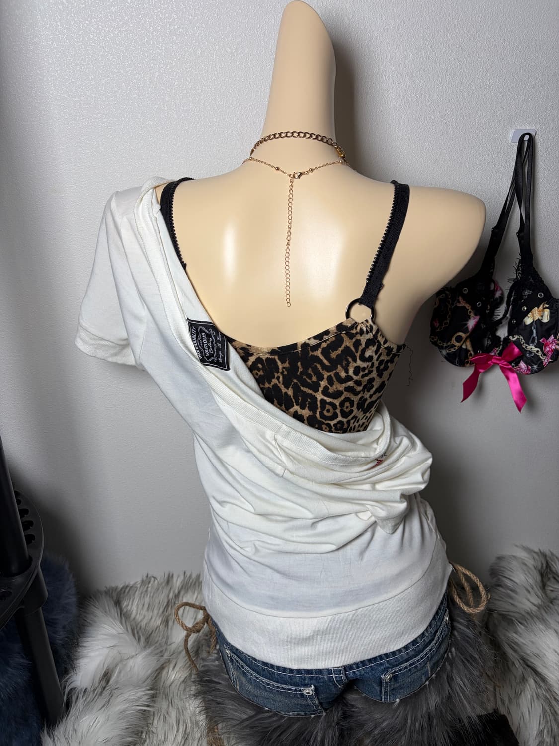 갸루 입술 가디건 호피 나시 세트 상품이미지8