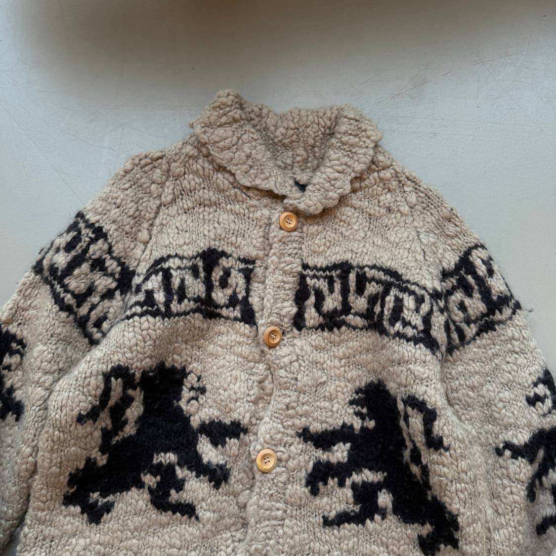 vtg 헤비 울 코위찬 니트 가디건 상품이미지3