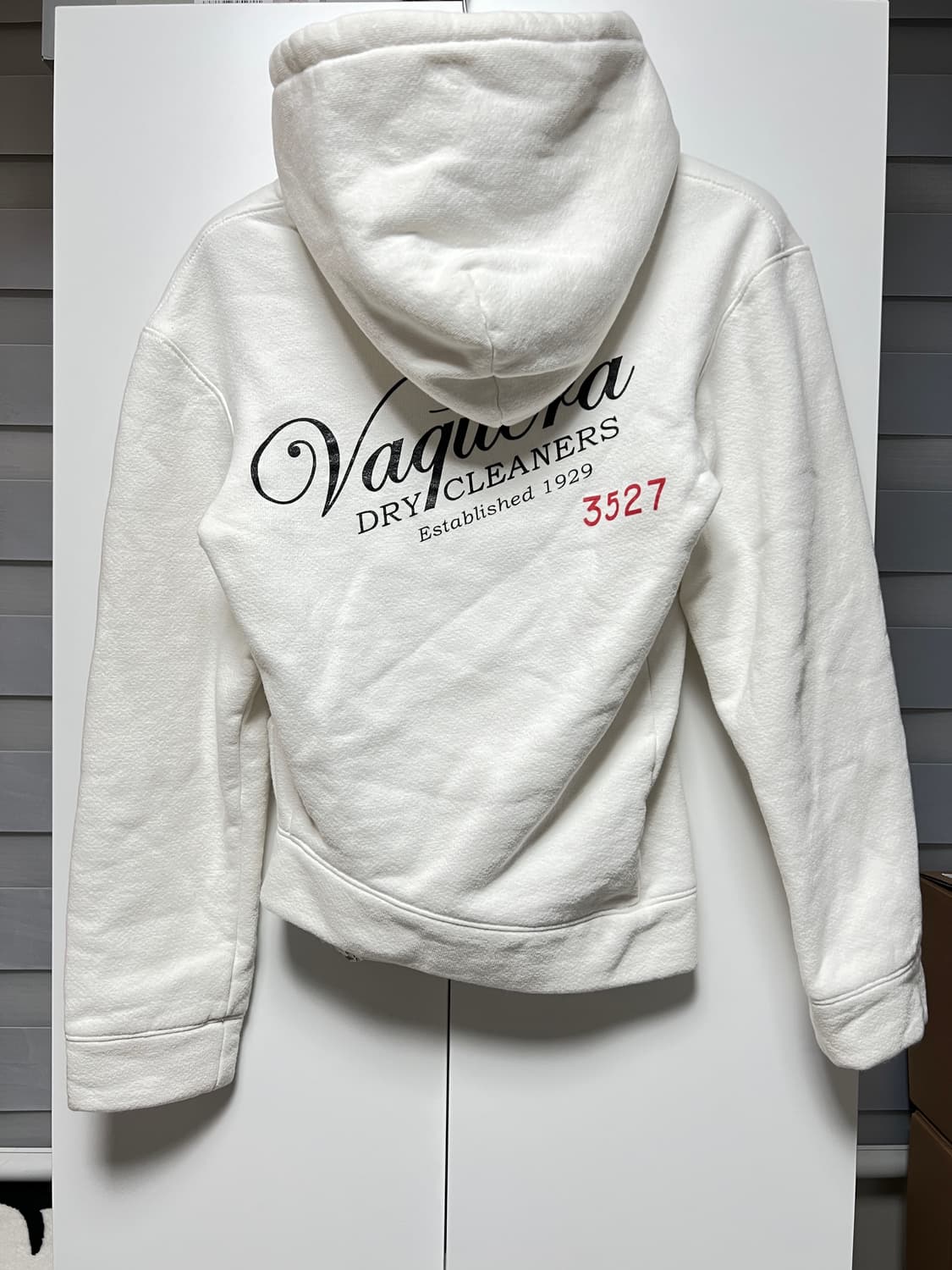 바퀘라 슈렁큰 화이트 후드집업 S 상품이미지5