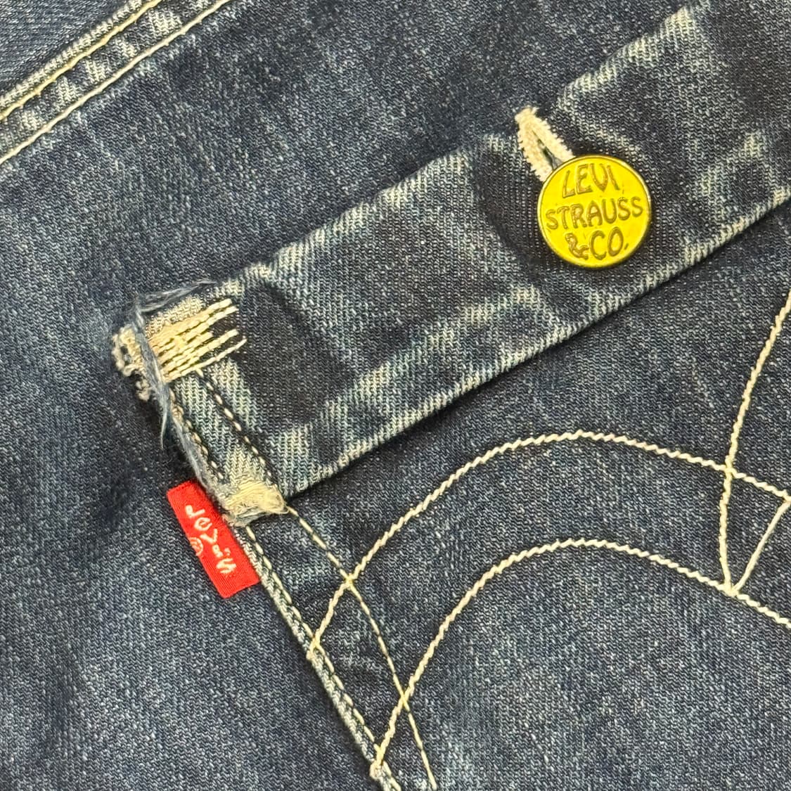 34inch) 리바이스 502 진청 스트레이트 핏 데님 청바지 상품이미지3