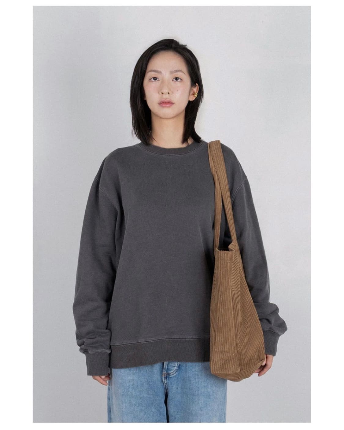 루프트맨션 코듀로이 가방 코듀로이 토트백 브라운 스카이블루 상품이미지6